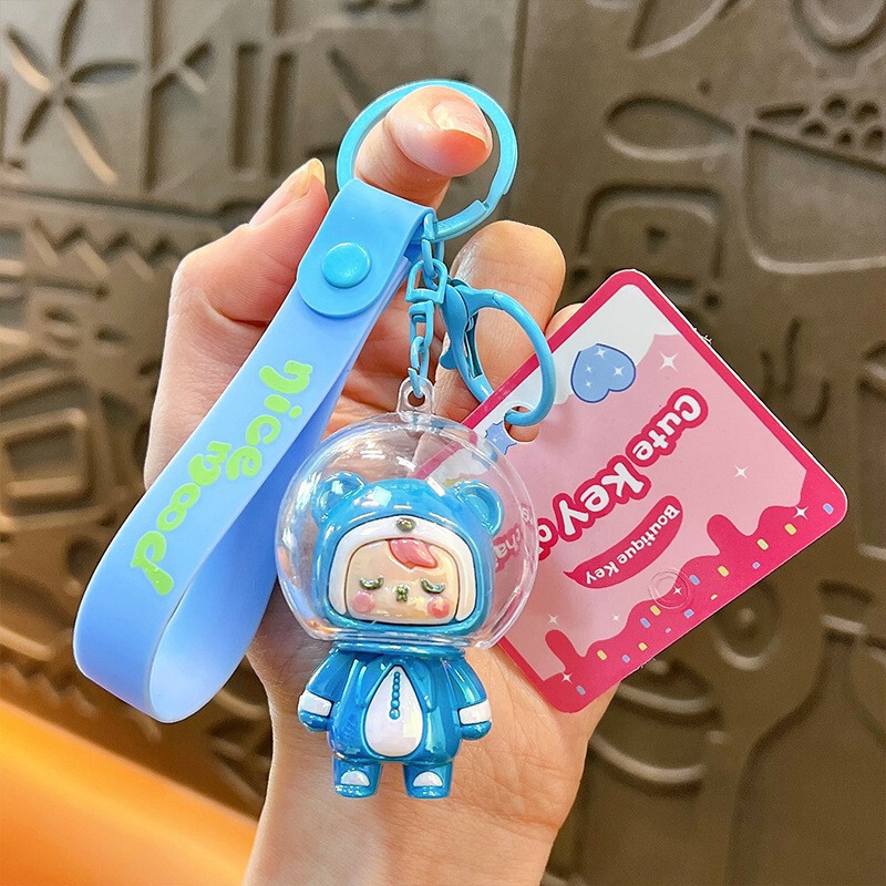 漫画スペースカピバラ電気メッキカピバラキーホルダーかわいいバッグペンダント人形カップルペンダント小さなギフト|undefined