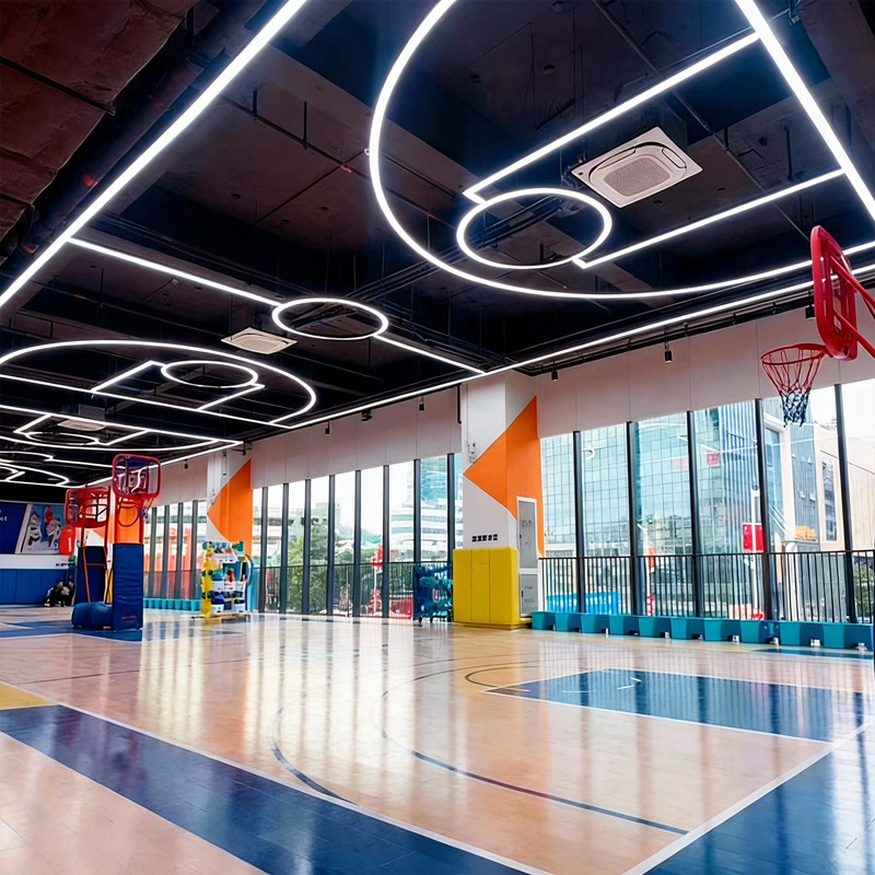 cancha de baloncesto LED lámpara de modelado gimnasio lámpara de oficina de forma diferente sala de baile lámpara de herramientas LED lámpara de forma diferente image 3