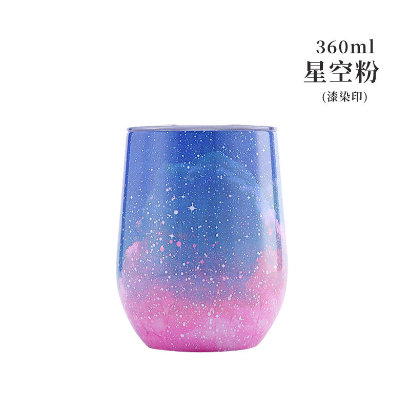 FUENTE fabricante cáscara de huevo Taza de pintura de impresión versión completa doble 304 taza de cerveza de acero inoxidable en forma de U vino aislado copa de vino