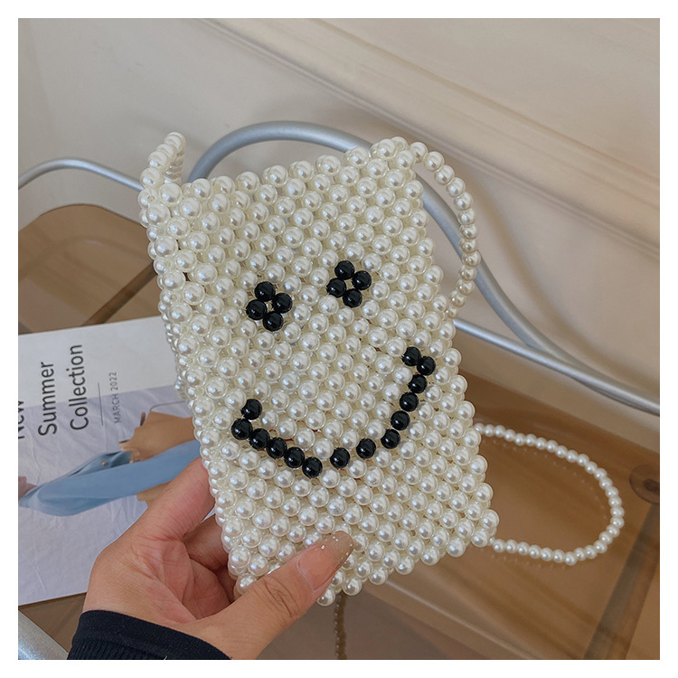 Spring and summer handmade pearl mini cute smiley mobile phone bag 11162cmpicture1