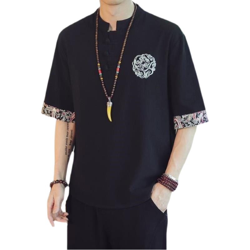 Ropa de hombre de estilo chino Xishuangbanna Dai ropa camiseta tailandesa Camboya Yi ropa Tailandia ropa superior hombres