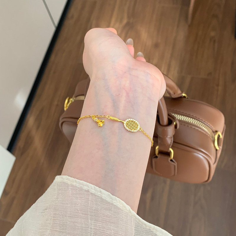 New Flash Diamond Badminton Racket Bracelet Niche Exquisite High-End Design Personalized Tennis Racket Bracelet New Flash Diamond Badminton Racket Bracelet Niche Exquisite High-End Design Personalized Tennis Racket Bracelet