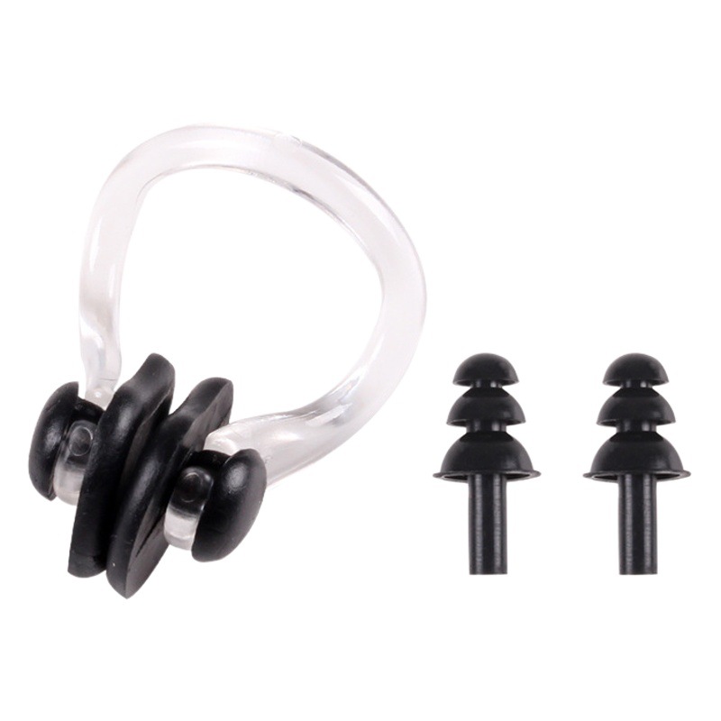 Silicone earplugs nose clip swimming earplugs nose clip suit in stock wholesale super soft mushroom earplugs nose plug suit