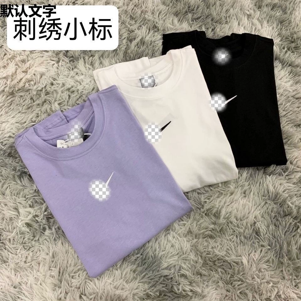 Новая летняя модная брендовая футболка из чистого хлопка с короткими рукавами и вышивкой для мужчин и женщин, свободная спортивная футболка для студенческой пары