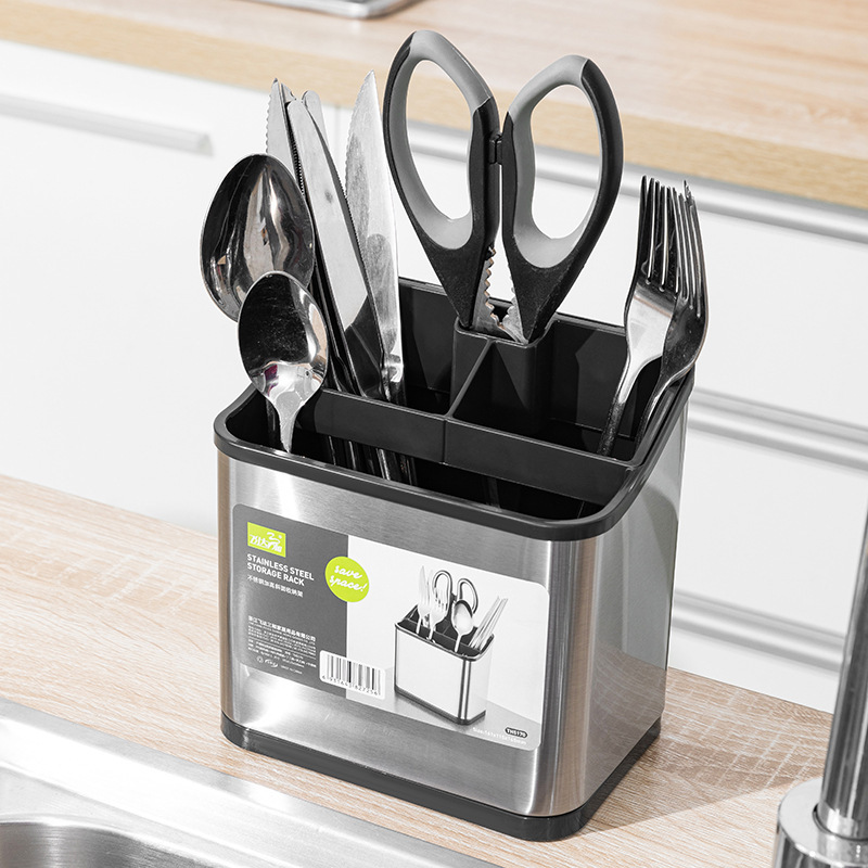 acero inoxidable cuchara de estante de almacenamiento multifuncional para el hogar en una cocina cuchara de cubierta cubierta palillos jaula transfronteriza image 4