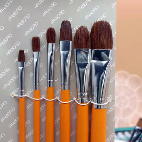 Wholesale yellow long rod 826 round wolf hair watercolor and gouache paint art oil paint acrylic watercolor brush