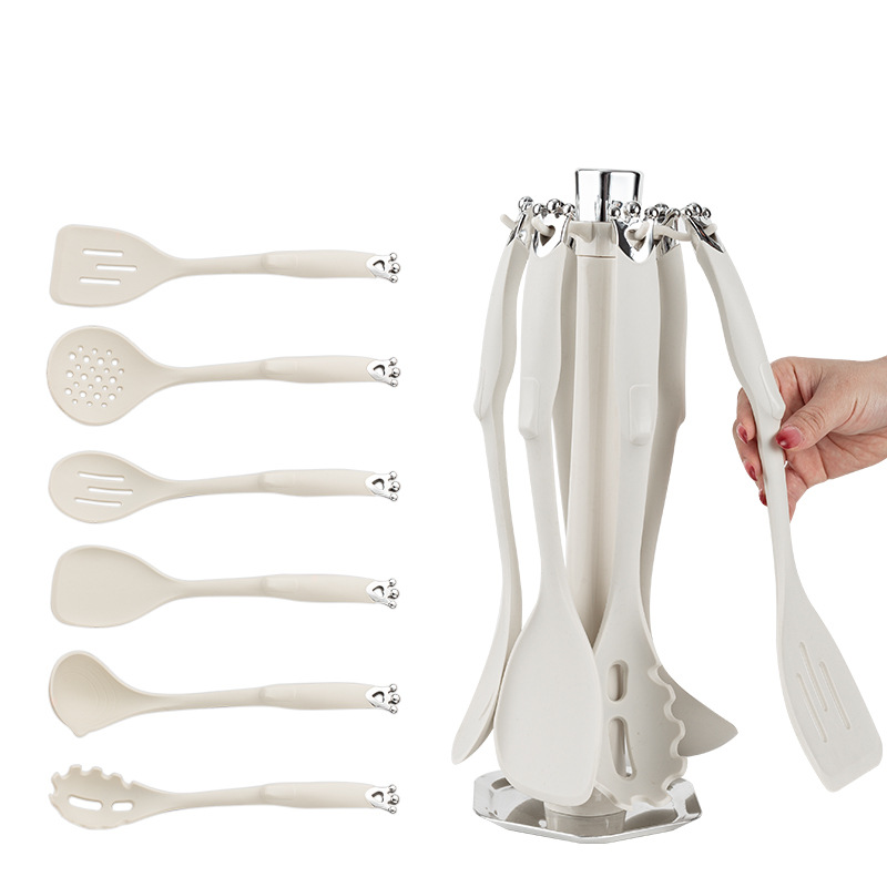 Amazon todo incluido silicona utensilios de cocina de silicona espátula de silicona colador utensilios de cocina todo incluido corona juego de 7 piezas