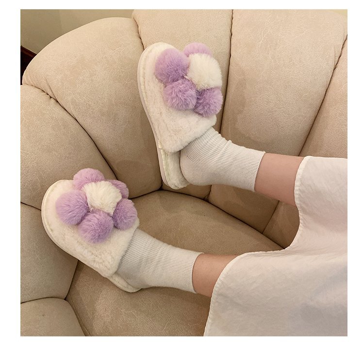 Flower Home Plush Cotton Slippers NSDFX81870