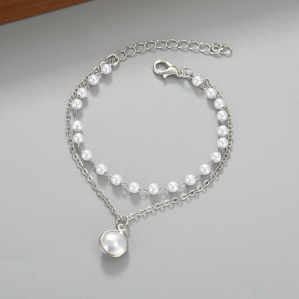 Doppelstöckiges Charm Armband Minimalistisch Im Retro Design_voghion.com