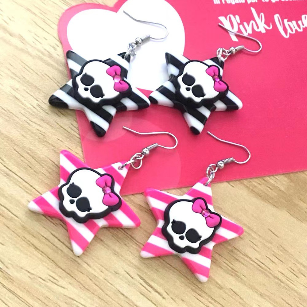 acrylic black summer cute children's earrings