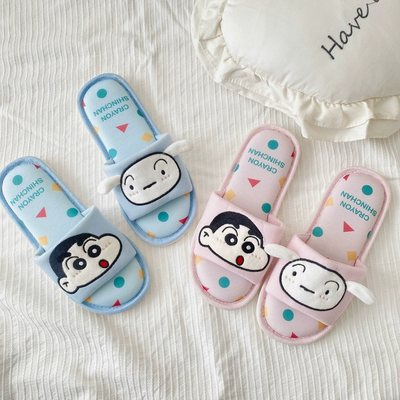 Весенне-летние новые стильные вязаные тканевые тапочки с милым мультяшным сердечком для девочек, домашние нескользящие домашние тапочки с открытым носком для девочек