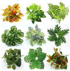 シミュレーション植物プラスチック造花植物壁配材ゴム手触り葉亀背葉緑羅現物直販