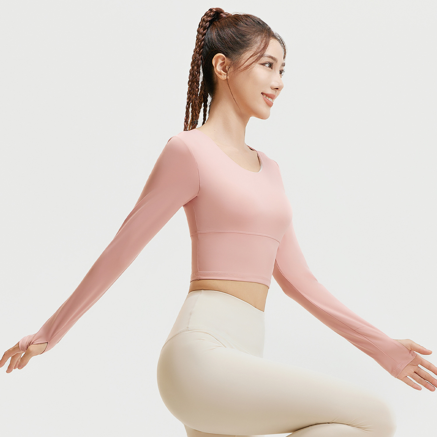 Juyitang Cruz espalda ropa de yoga sin desgaste sujetador de secado rápido deportes superior adelgazamiento fitness yoga manga larga mujeres