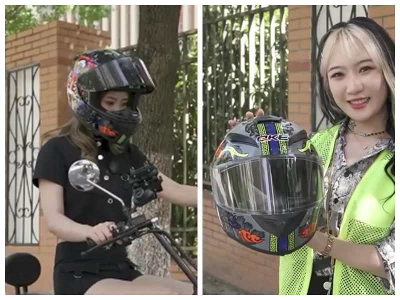 Foreign Trade Motorcycle Helmet with Horns, Full-Face Helmet for Men and Women, Safe for All Seasons, Rider Electric Vehicle Helmet, Dropshipping