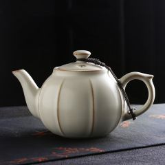 汝窯急須陶磁器茶器トランペット急須開片汝磁器工夫紅茶茶器単壺西施家用