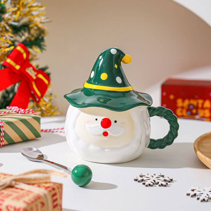 Santa Claus en forma de tazas de cerámica tazas de agua tazas de regalo de Navidad para amigos chicas tazas de café
