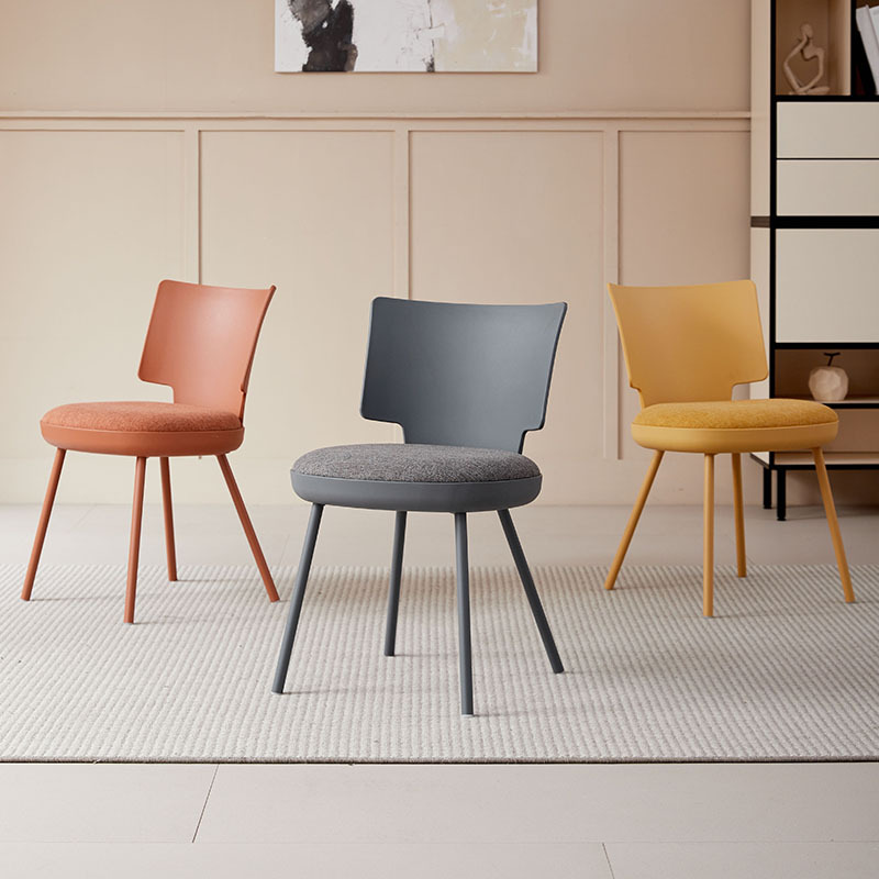 Extra Thick Plastic Chair 2025 New Model for Home Use, Comfortable for Adults, Long Sitting Backrest Stool, Dopamine Color Series Dining Table Chair