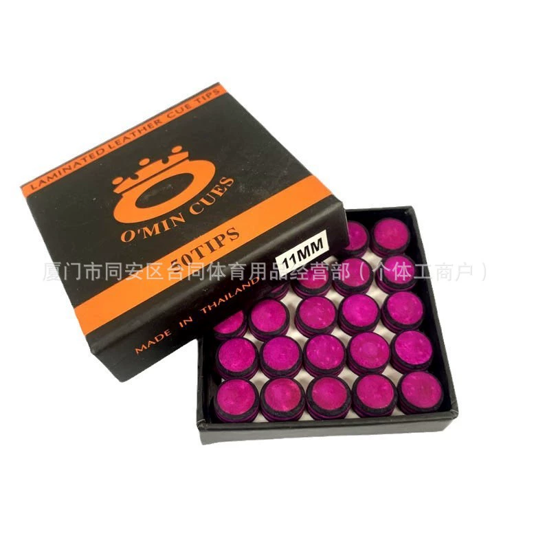 O'min Mysterior Кожаная головка 10mm Английская Снукер Бильярдная Голова Американская Черная Восьмильная Голова Двухцветная Кожаная Голова