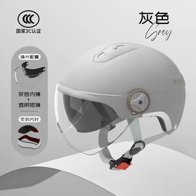 Motosiklet kaskı (dəbilqə) motorcycle helmet men and women - l018-gray-short-see-through-velcro-style