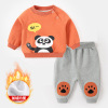 Children's warm sweatshirt, trousers for early age for boys, set girl's to go out, 0-3 years