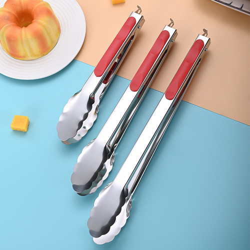 Stainless steel food tongs kitchen household barbecue tongs spicy bread tongs barbecue tongs steak food tongs