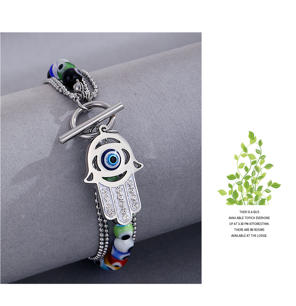 Bohemian Geometric Stainless Steel Knitting Beads Bracelets 1 Piece