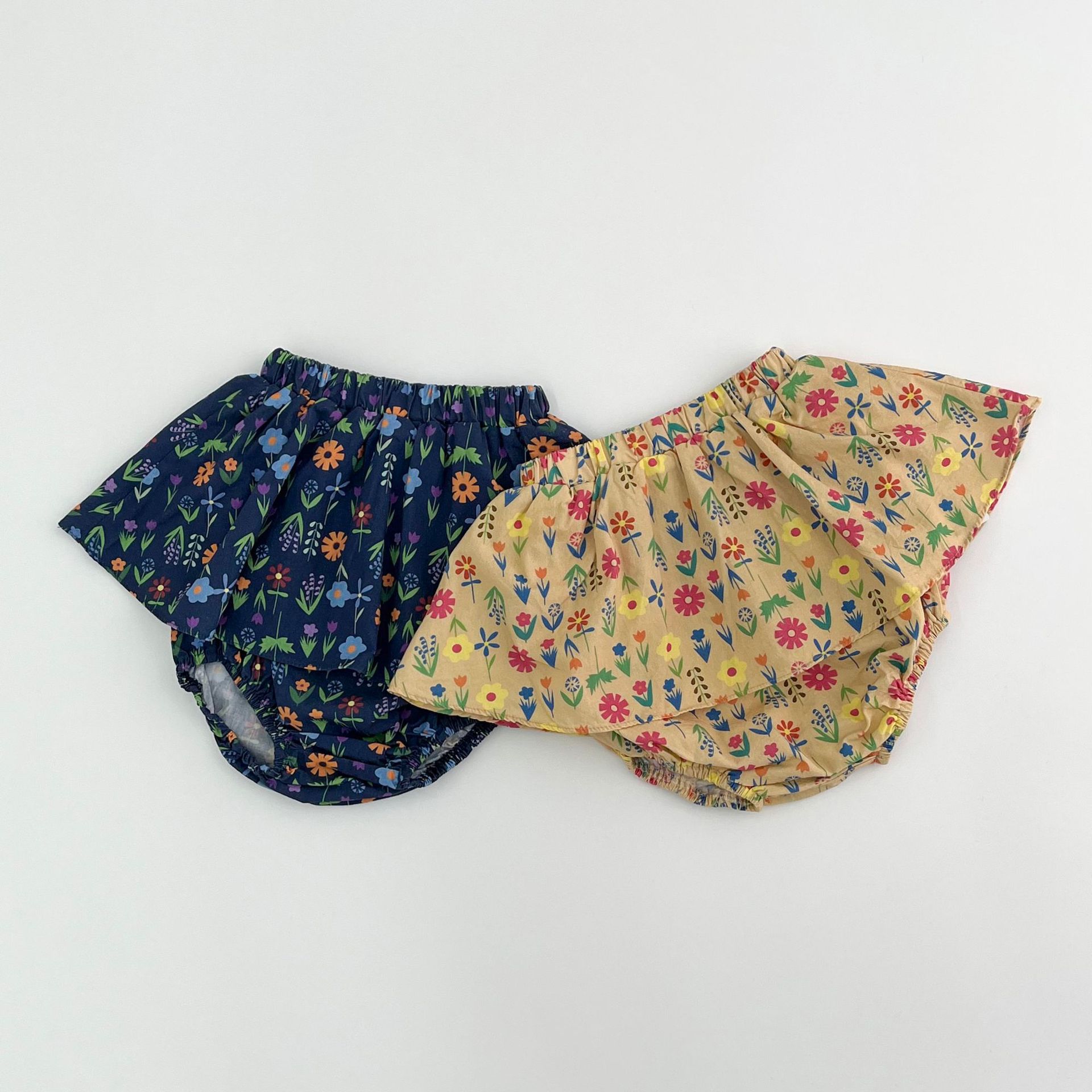 Falda de culo de bolso de bebé estilo fino de verano ropa para niños coreanos 2025 nueva falda para niñas verano falda corta para niños estilo de verano