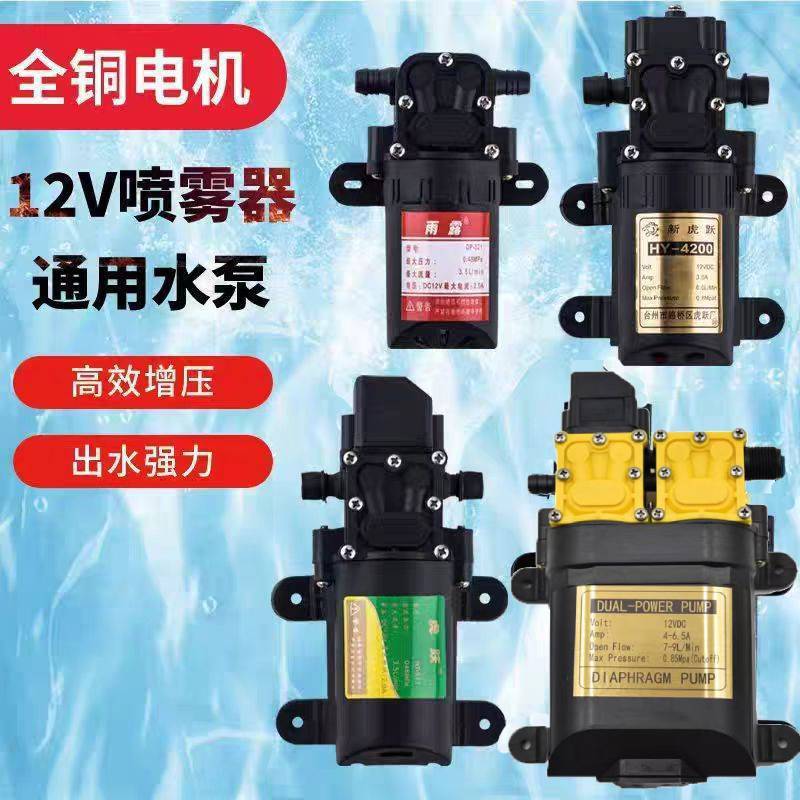 12ボルトの農業用電動噴霧器のポンプのモーターの高圧は農薬の機械の部品の双核を打ってきて自らポンプを吸引します。|undefined