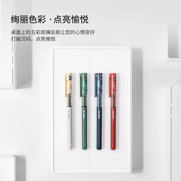 Deli Ns767 New Sai Direct Liquid Rollerball Pen Quick-Drying Cap-Off Full Needle Tip Pen Carbon Liquid Pen Black Ink