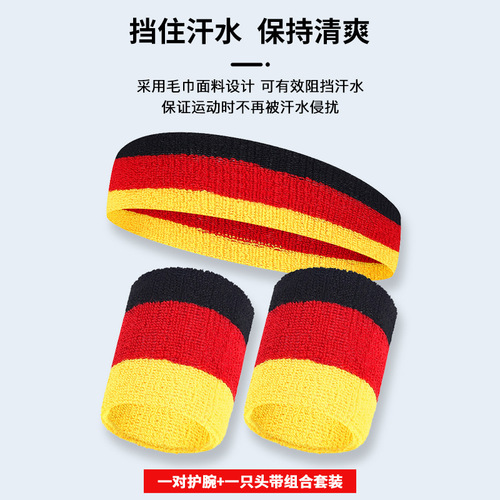 Sports thermal sweat-absorbent towel wristband headband basketball tennis badminton table tennis badminton hair tie set for wholesale