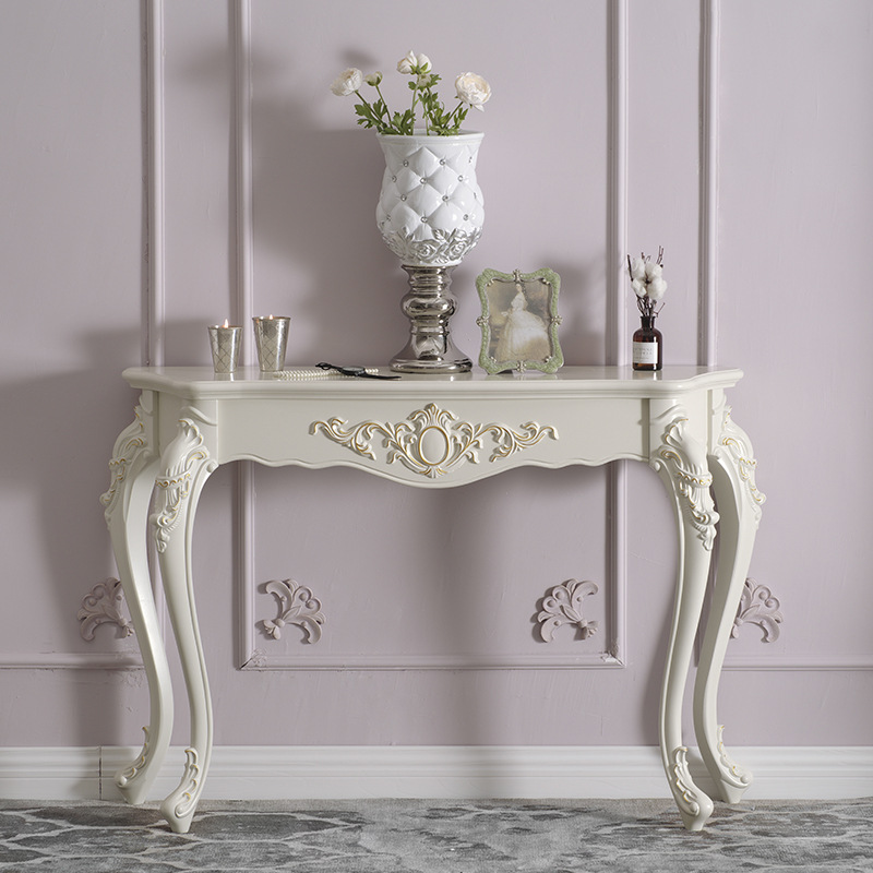 European-Style Entrance Table, Entrance Cabinet, Fashionable Wall Table, Semi-Circular Entrance Table, Decorative Table, Simple Foyer Cabinet Design