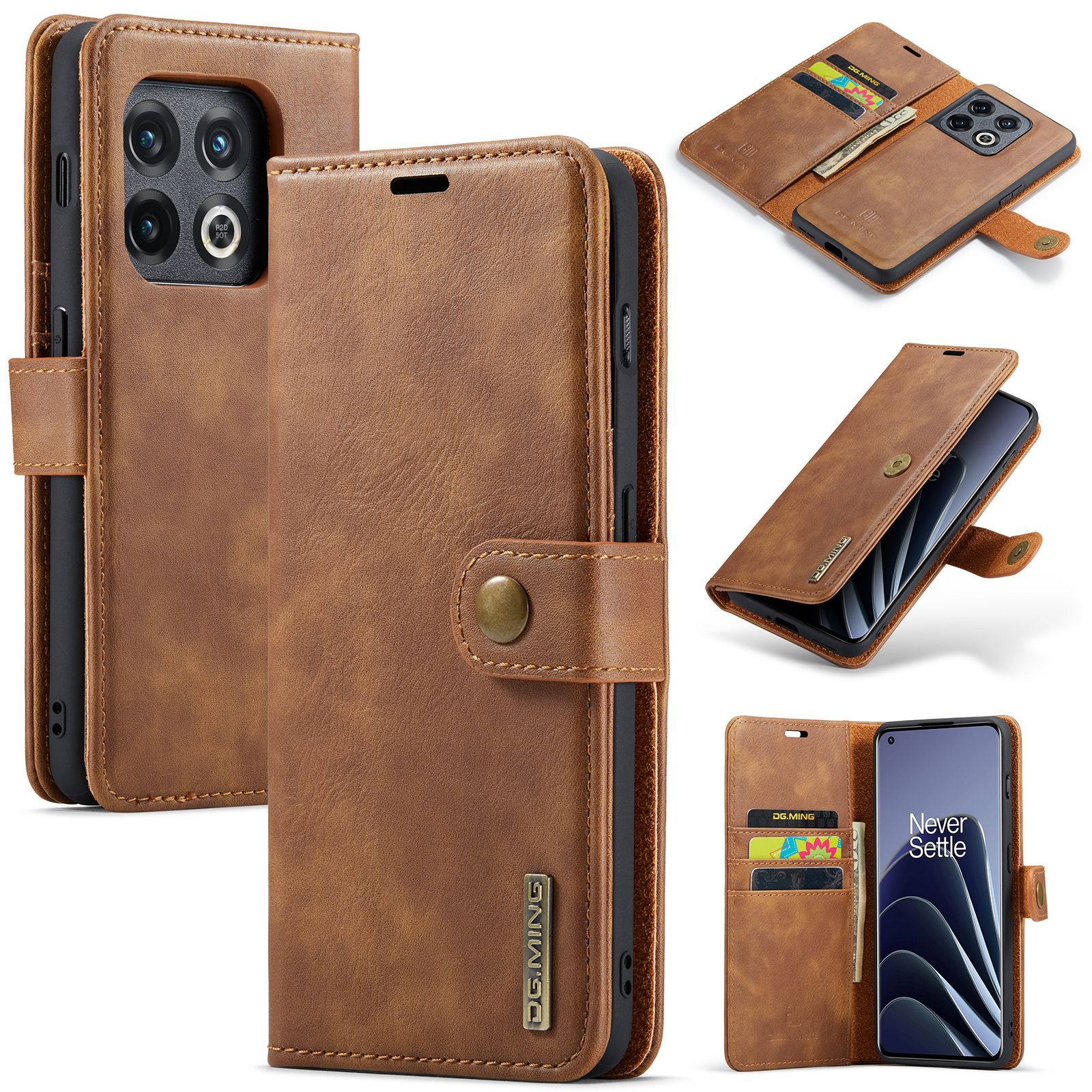 Adecuado para One Plus 1 + 10 Pro funda de cuero dividida magnética One Plus 9RT / Nord2 / N200 teléfono móvil dos en uno con billetera_voghion.com