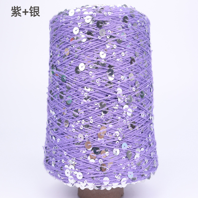 Silk Yue / mano DIY hilo de algodón multicolor brillante 3mm + 6mm sequilla 250 gramos de hilo de aguja de ganchillo