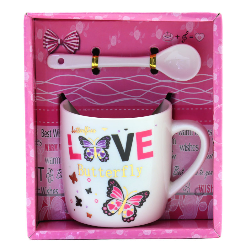 情人节蝴蝶咖啡杯