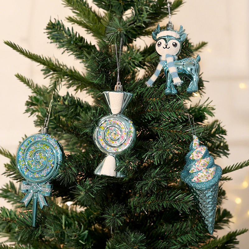Christmas tree decoration small pendants cross-border electroplating candy pendants party atmosphere decoration holiday gift pendants