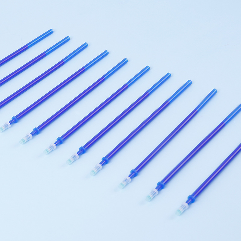 Blue transparent barrel erasable pen refill