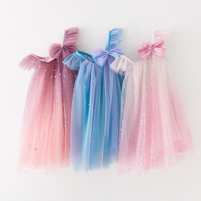 Arco de las niñas accesorios para el cabello vestido de malla nuevo vestido de la etapa de los niños niña de las flores vestido de princesa vestido de lentejuelas arco iris