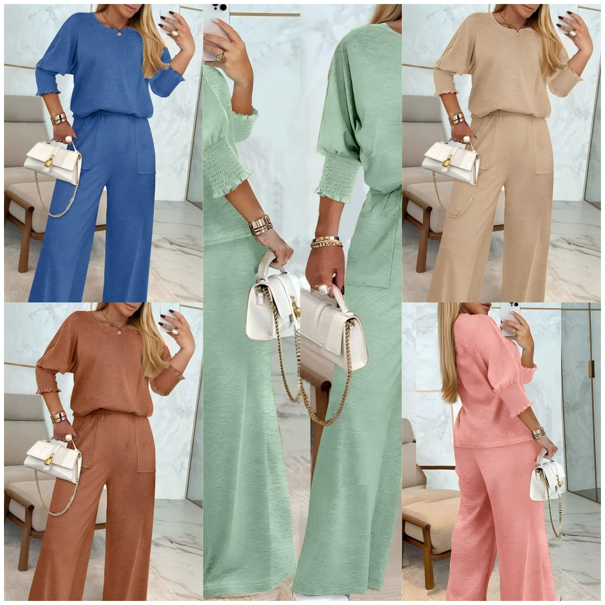 Европейские и американские трансграничные Amazon 2025 весна и осень новые модные свободные манжеты с круглым вырезом