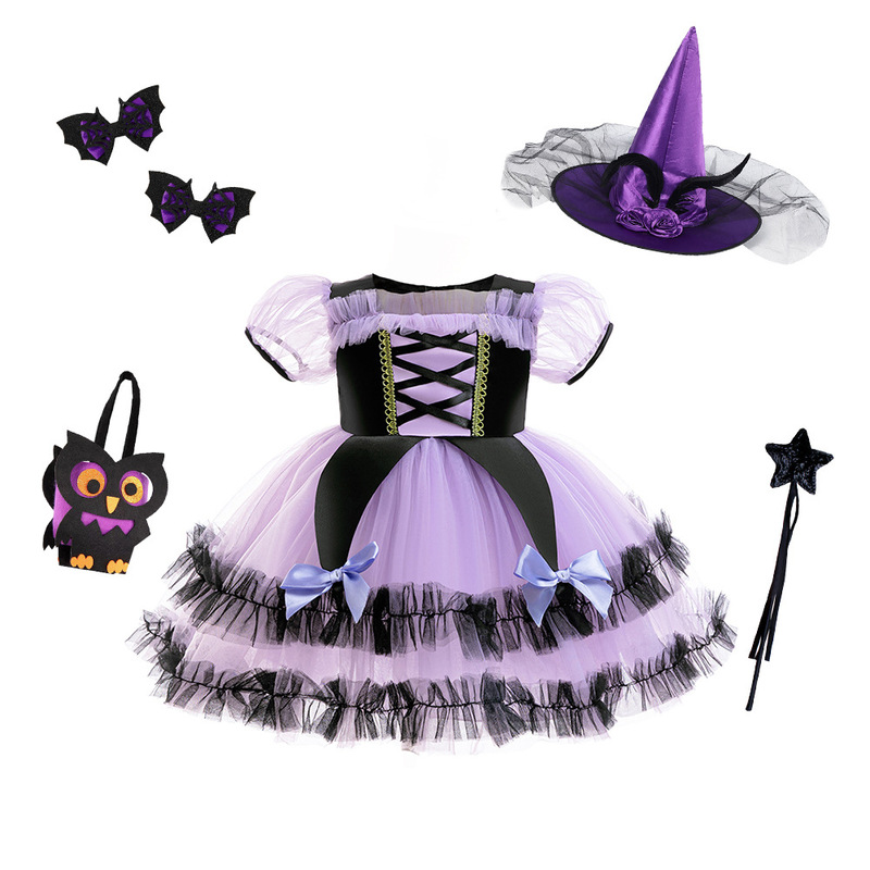 女童库洛米紫色洛丽塔公主裙halloween万圣节cos表演服儿童连衣裙|undefined