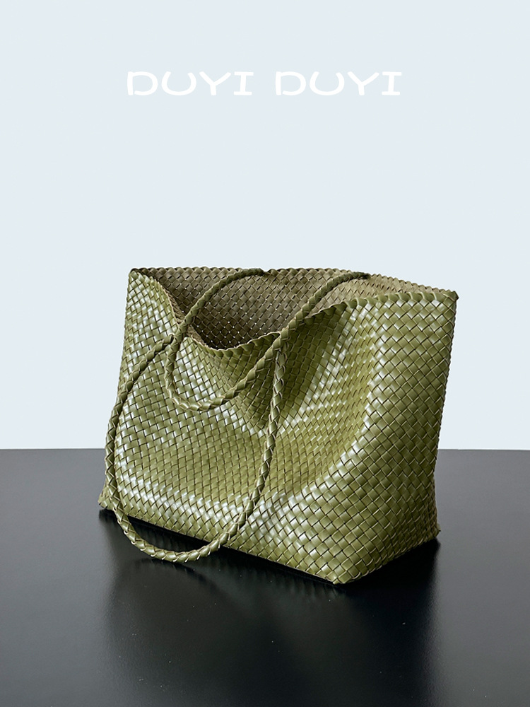 Geweven dames schoudertas luxe tote tas modieuze handtas_voghion.com