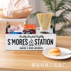 跨境木质分格多格餐具刀叉收纳盒木盒桌面咖啡包零食纸巾储存盒