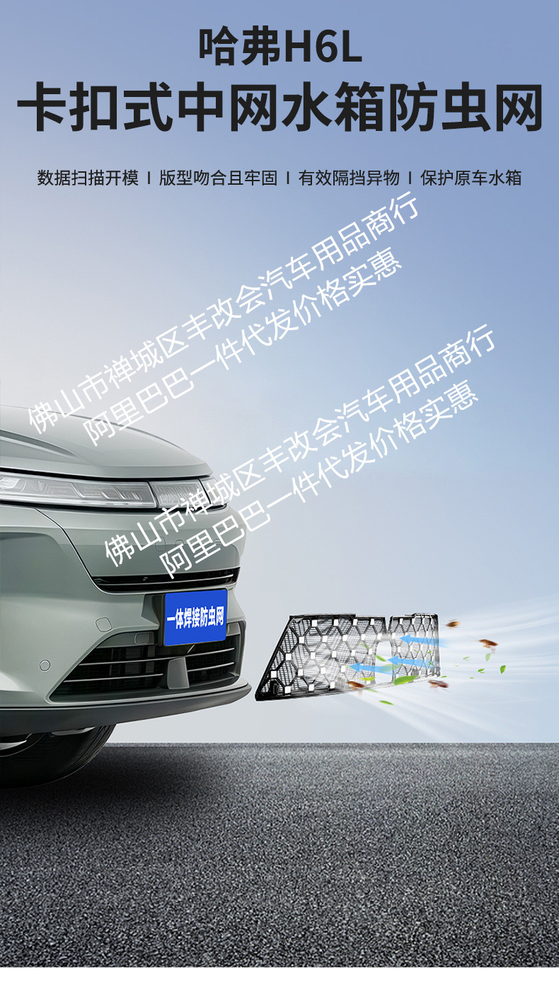 Suitable for Haval H6L Integrated Welded Car Insect-Proof Net Front Grille Special Modified Decorative Strip Accessories