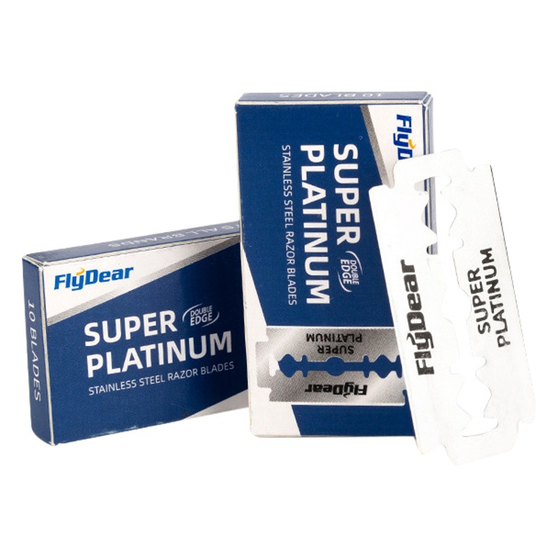 Feidi Stainless Steel Double-Sided Blades Manual Old-Fashioned Shaving Razor Blades Hairdressing Razor Blades Universal 100 Pieces