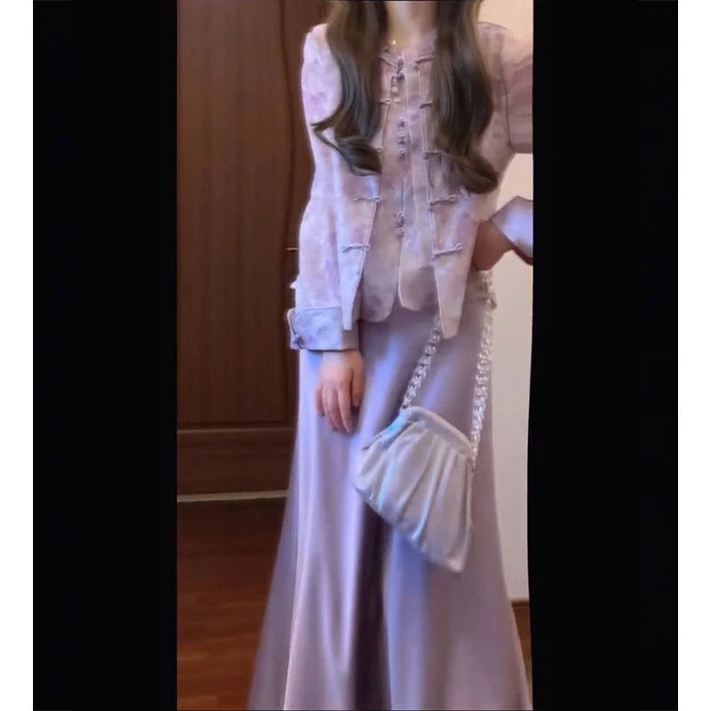 【4794人收藏】春夏新中式国风套装高级感碎花盘扣妈妈装半身裙子|undefined