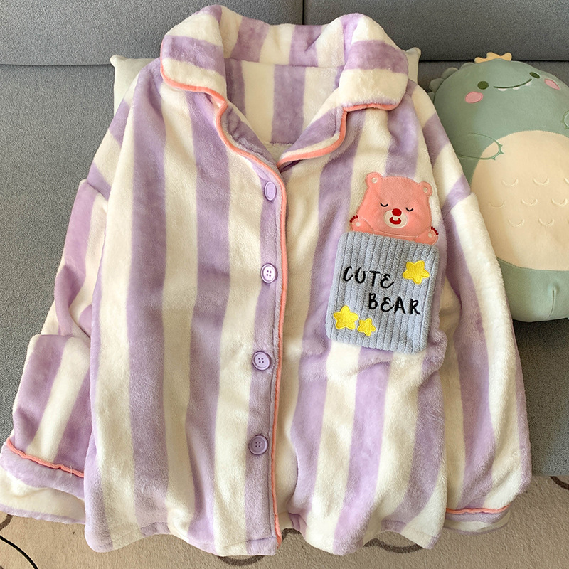 Winter flannel velvet warm pijama