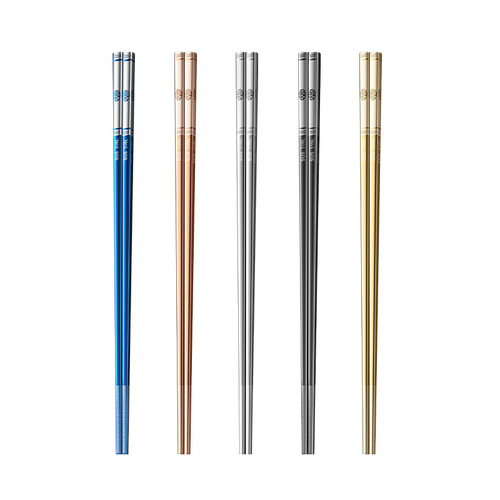 Manufacturer wholesale 316/304 stainless steel chopsticks, home restaurant, mildew-proof and anti-scalding metal square gift chopsticks