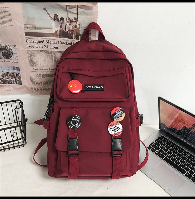 Schoolbag Female Korean Harajuku Ulzzang High School Student Backpack Junior High School Student Large Capacity College Style Ins Backpackpicture16