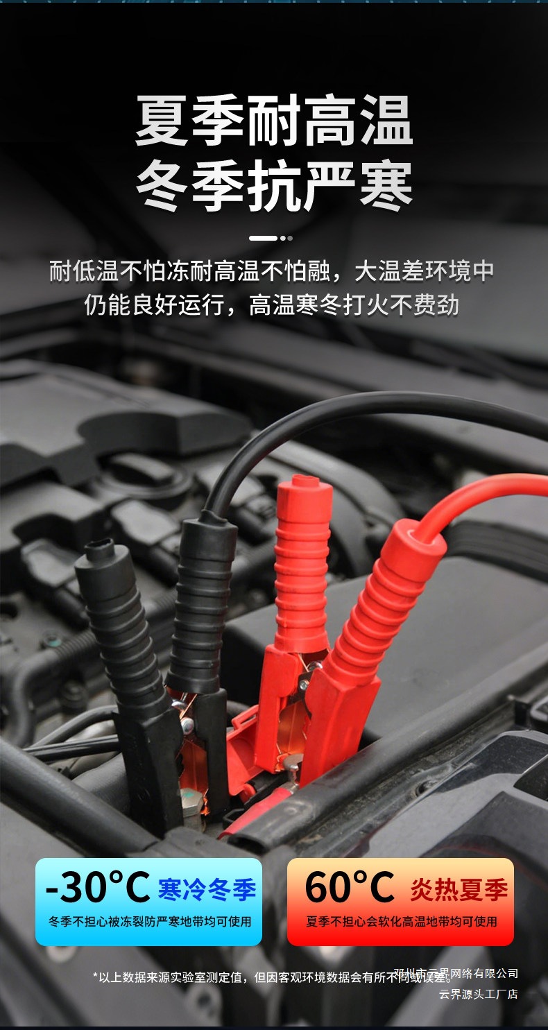 Cloud Realm Car Battery Jump Start Cables, Battery Jumper Cables, Jumper Wire Connection Cables with Clamps, Pure Copper Car Jump Starter Cables