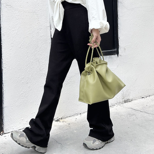2024 New Fashion Versatile Crossbody/Shoulder Strap Leather Drawstring 