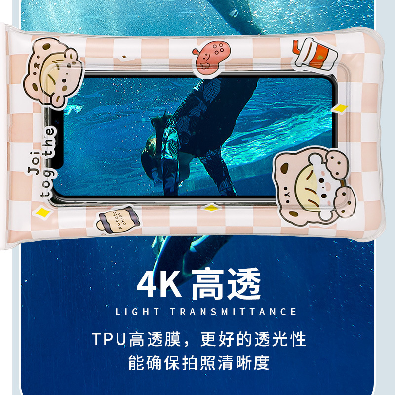 タッチスクリーン防水携帯電話ケース漫画流砂空気入れ携帯電話防水バッグエアバッグ水泳潜水シール携帯電話ケース|undefined